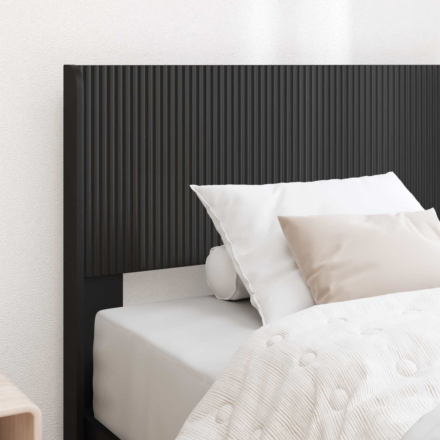 Bed Frame with Storage and Headboard Black 90 x 200 cm