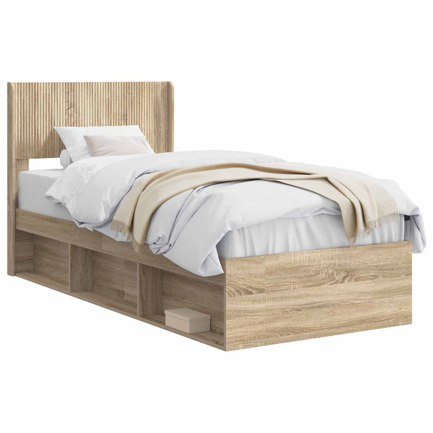 Bed Frame with Storage and Headboard 3 pcs Engineered Wood