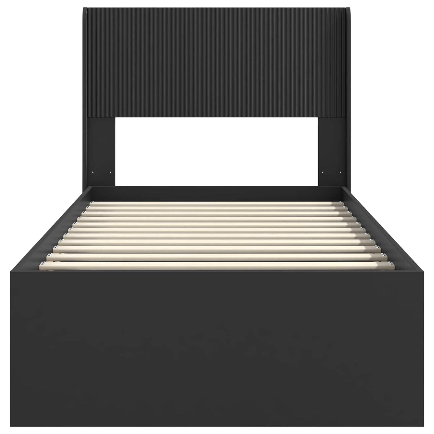 Bed Frame with Storage and Headboard Black 90 x 190 cm