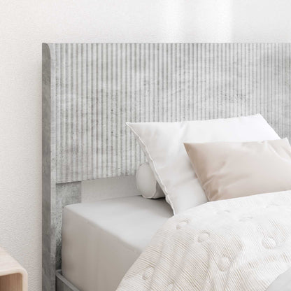 Bed Frame with Storage and Headboard Concrete Grey 90 x 190 cm