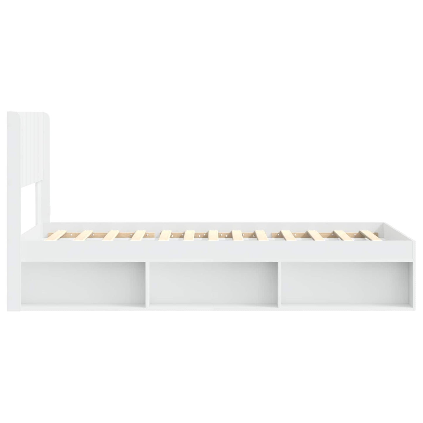 Bed Frame with Storage and Headboard White 75 x 190 cm