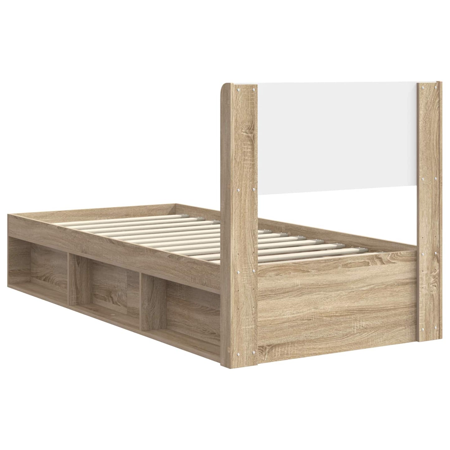 Bed Frame with Storage and Headboard Sonoma Oak 75 x 190 cm