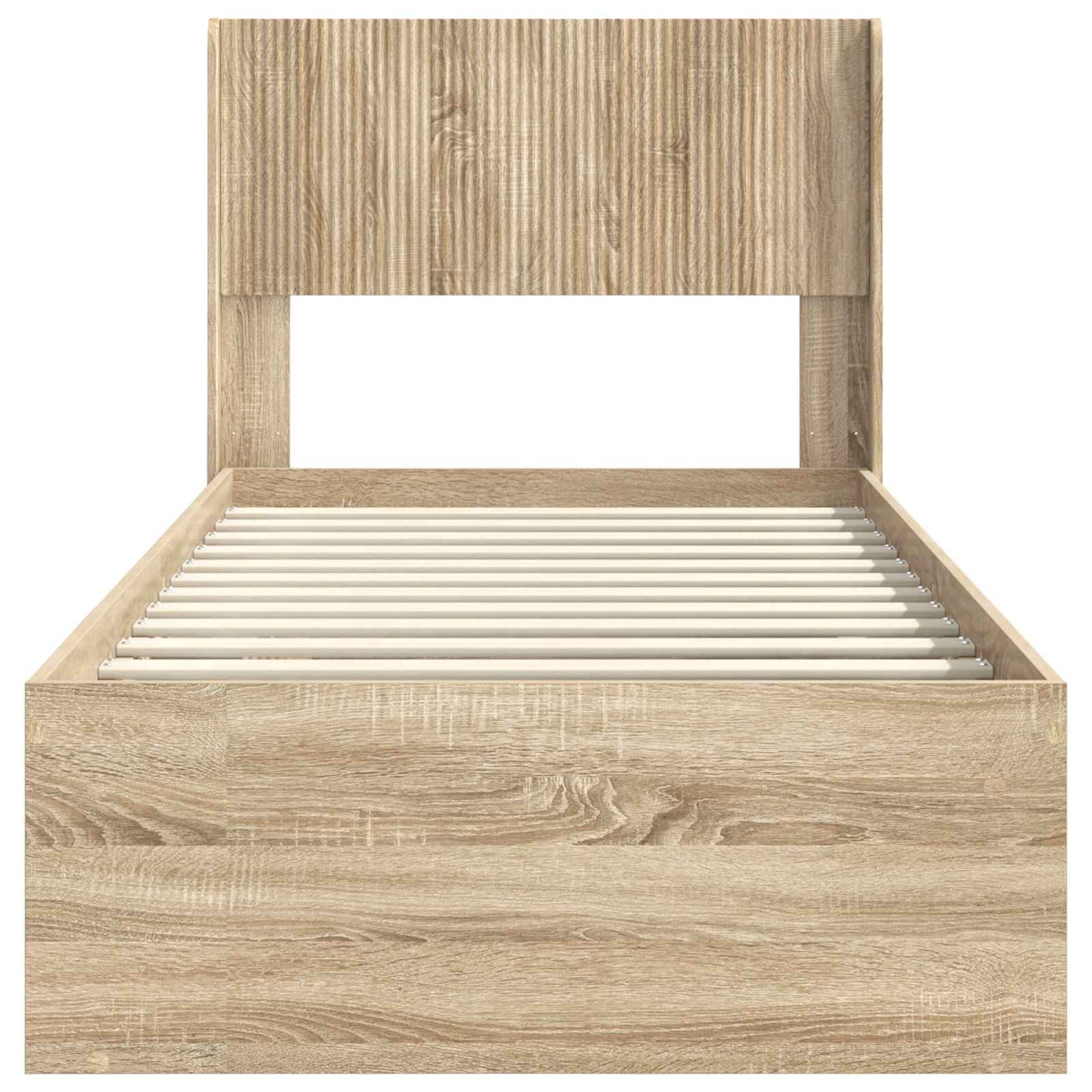 Bed Frame with Storage and Headboard Sonoma Oak 75 x 190 cm