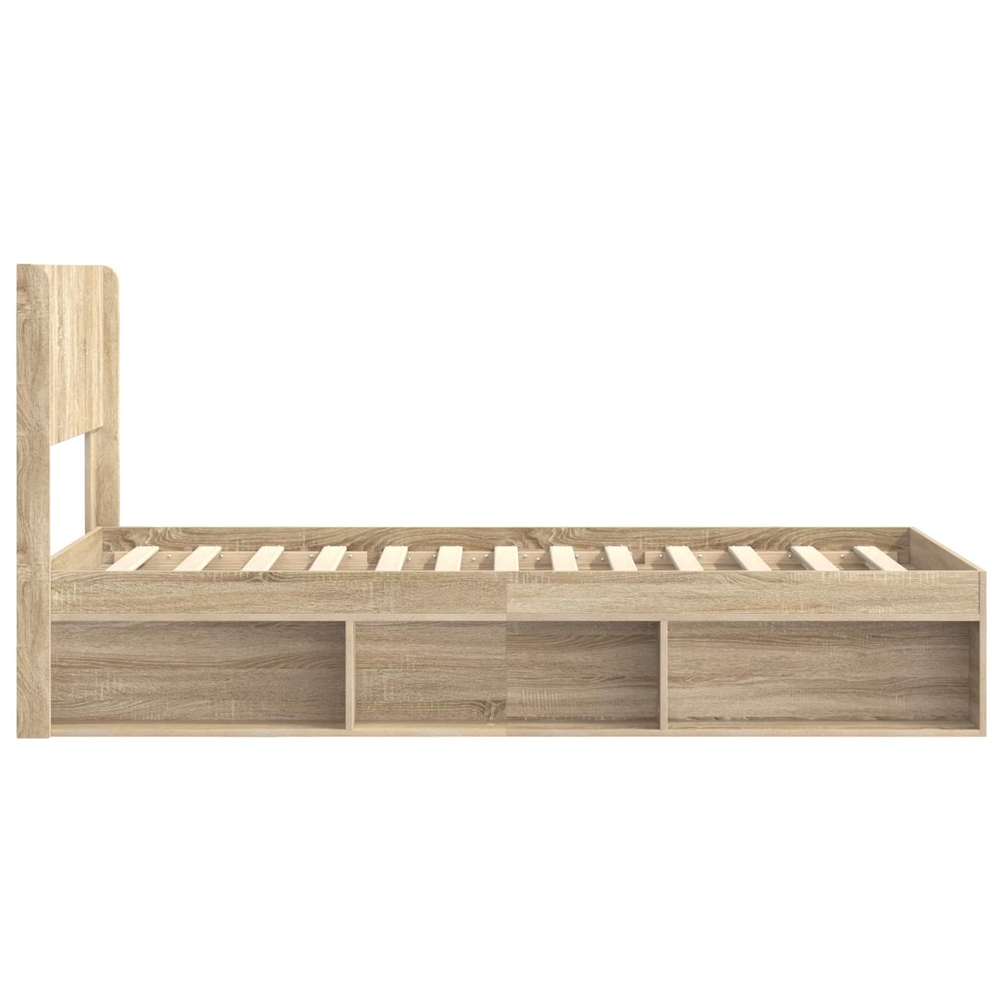 Bed Frame with Storage and Headboard Sonoma Oak 75 x 190 cm