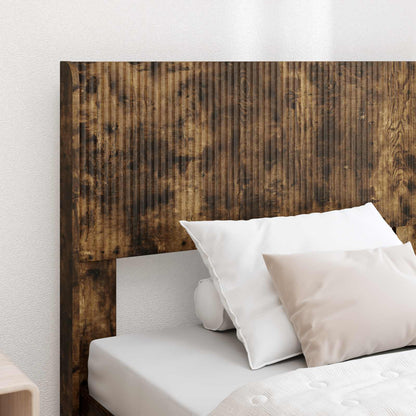 Bed Frame with Storage and Headboard Smoked Oak 75 x 190 cm