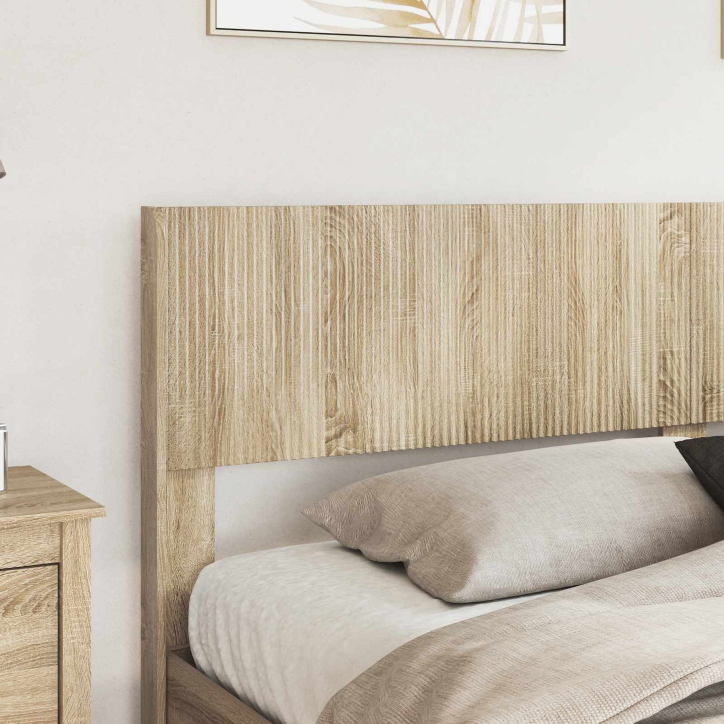 Bed Frame with Storage and Headboard Sonoma Oak 200 x 200 cm