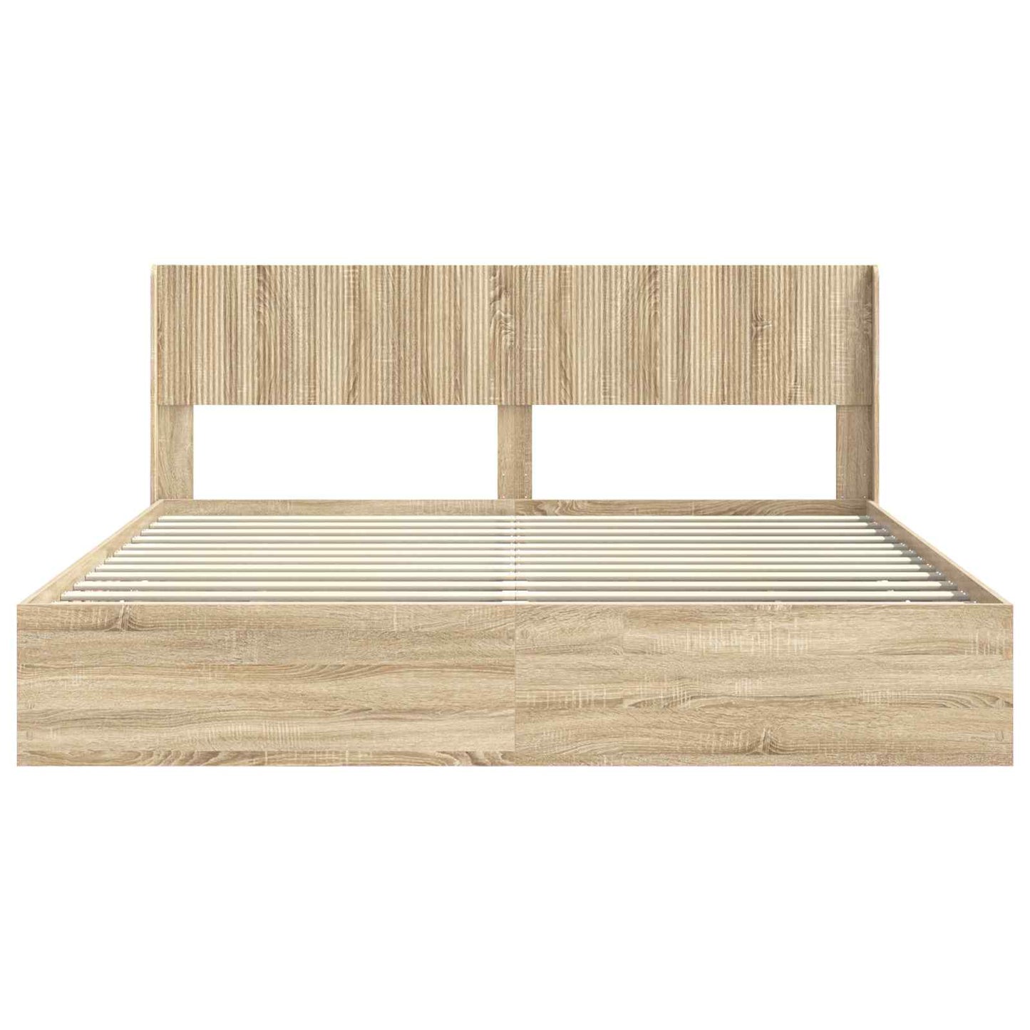 Bed Frame with Storage and Headboard Sonoma Oak 200 x 200 cm