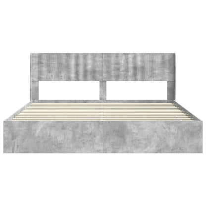 Bed Frame with Storage and Headboard Concrete Grey 200 x 200 cm
