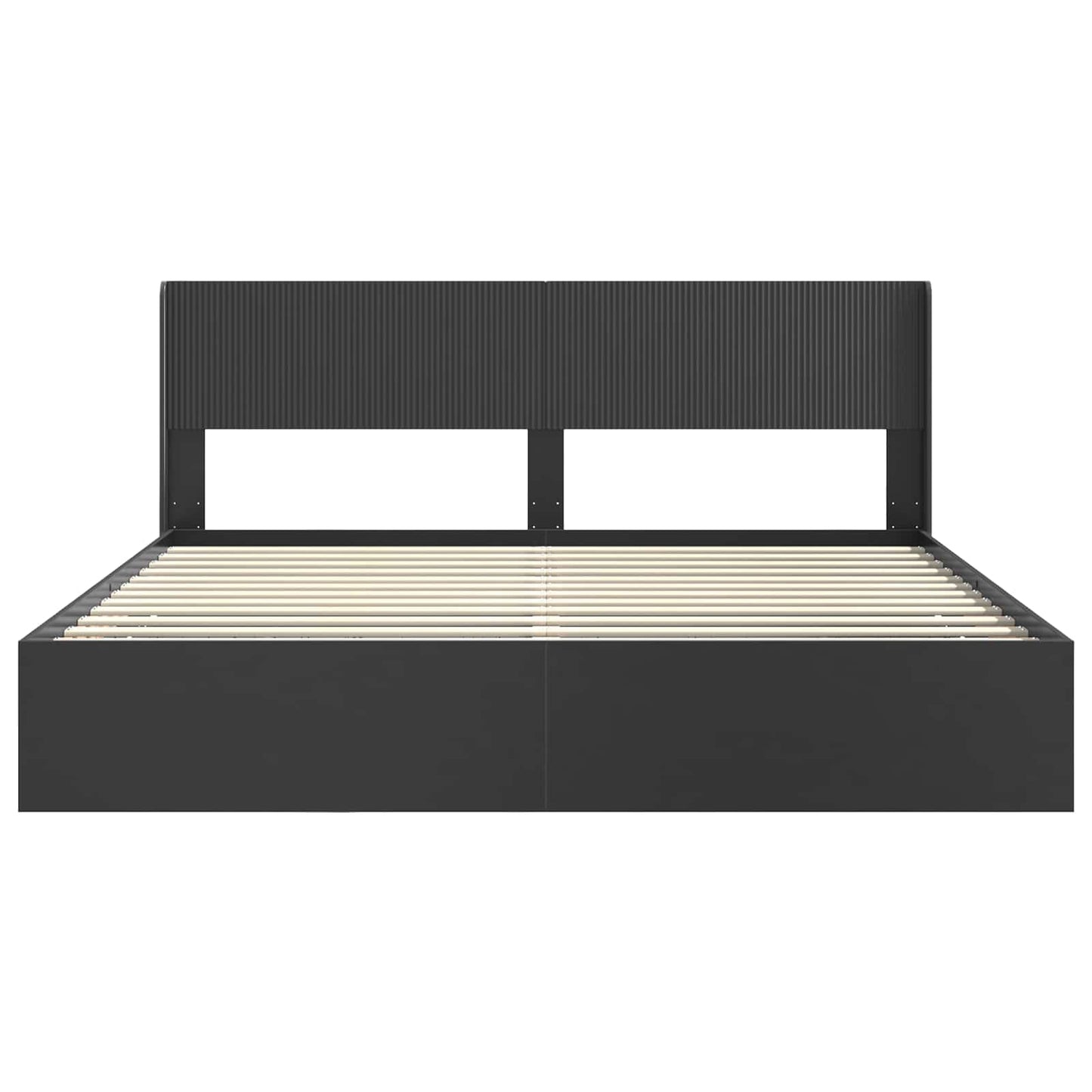 Bed Frame with Storage and Headboard Black 180 x 200 cm