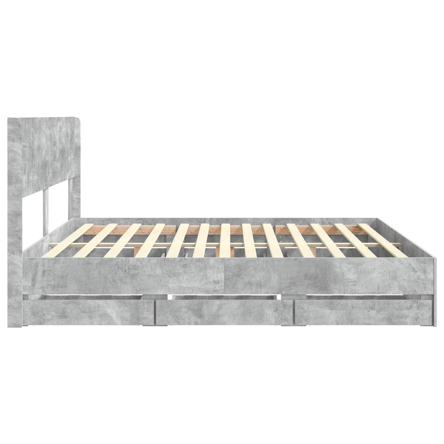 Bed Frame with Storage and Headboard Concrete Grey 180 x 200 cm