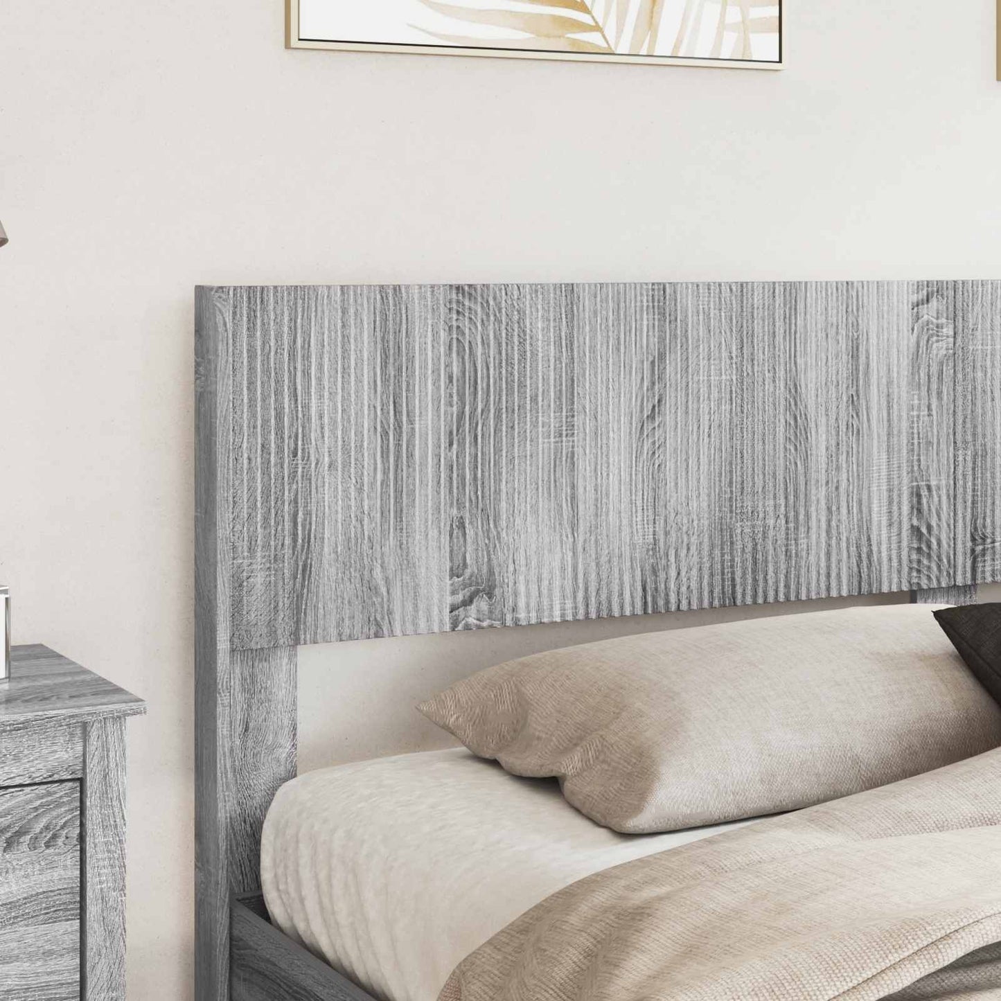 Bed Frame with Storage and Headboard Grey Sonoma 180 x 200 cm