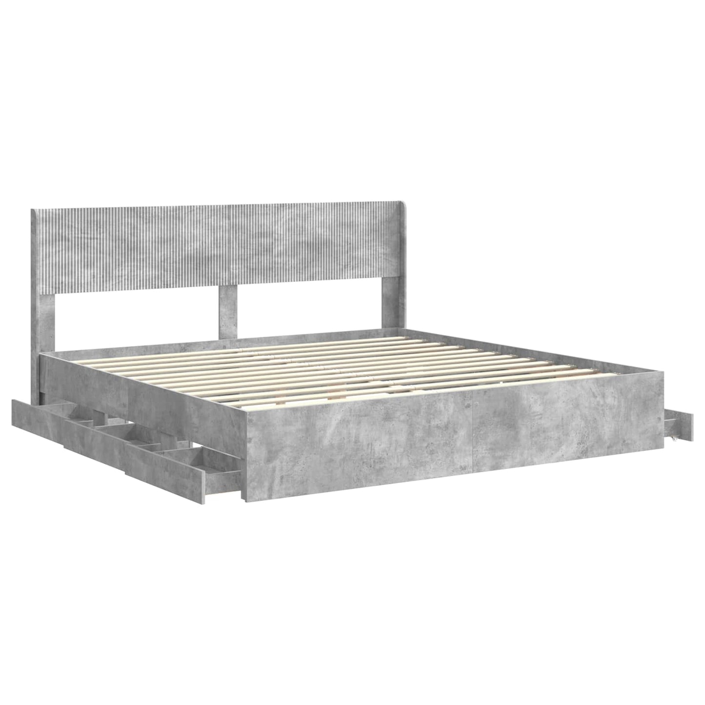 Bed Frame with Storage and Headboard Grey Sonoma 180 x 200 cm