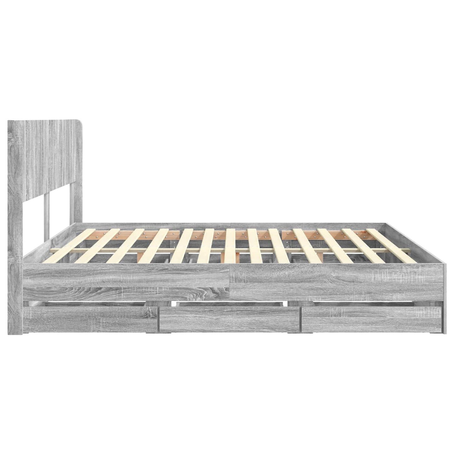 Bed Frame with Storage and Headboard Grey Sonoma 180 x 200 cm