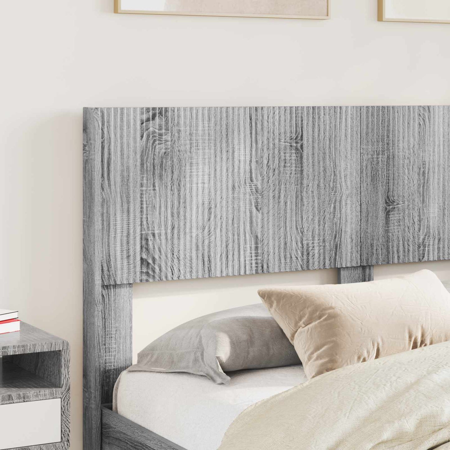 Bed Frame with Storage and Headboard Grey Sonoma 160 x 200 cm