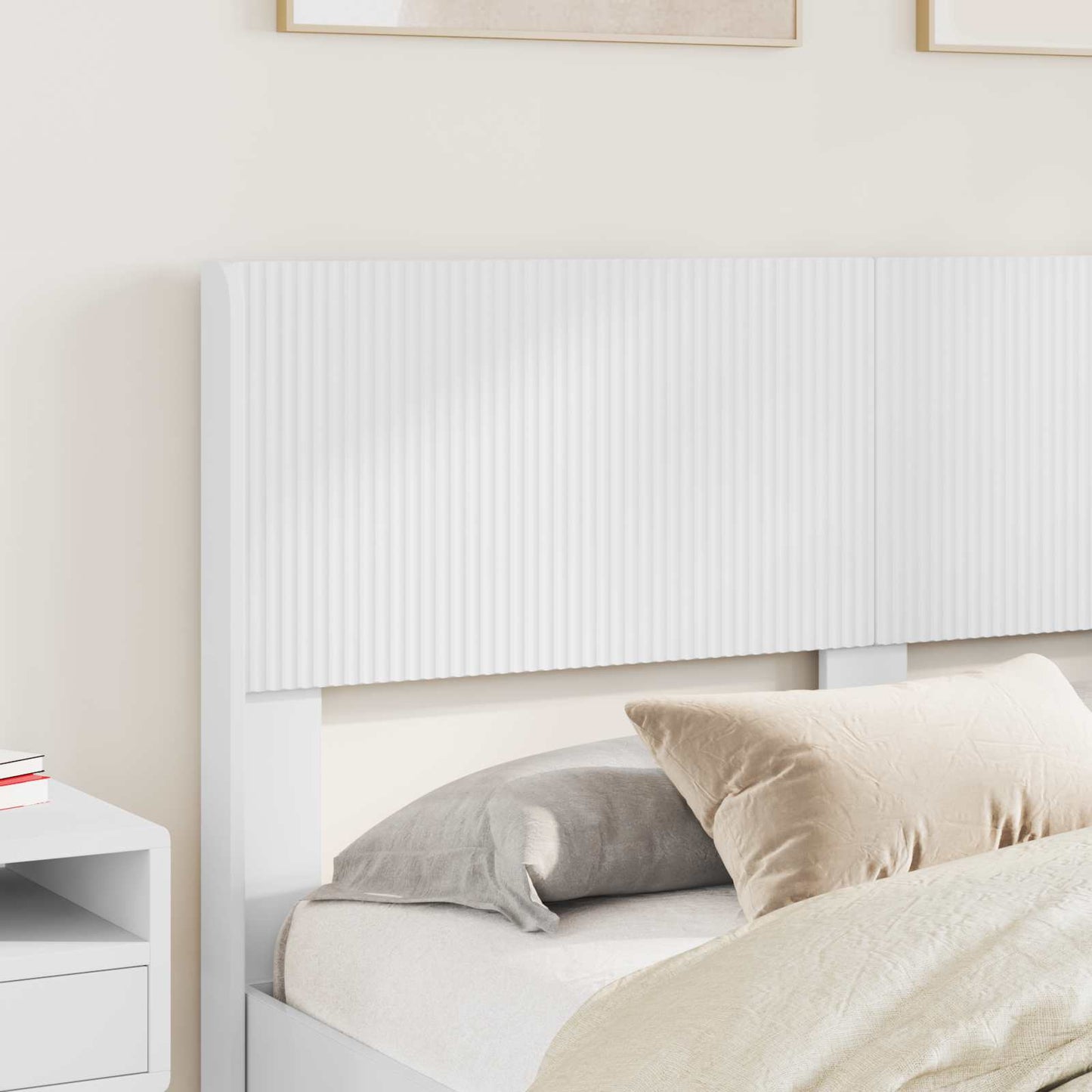 Bed Frame with Storage and Headboard White 150 x 200 cm