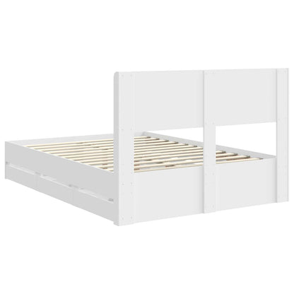 Bed Frame with Storage and Headboard White 150 x 200 cm