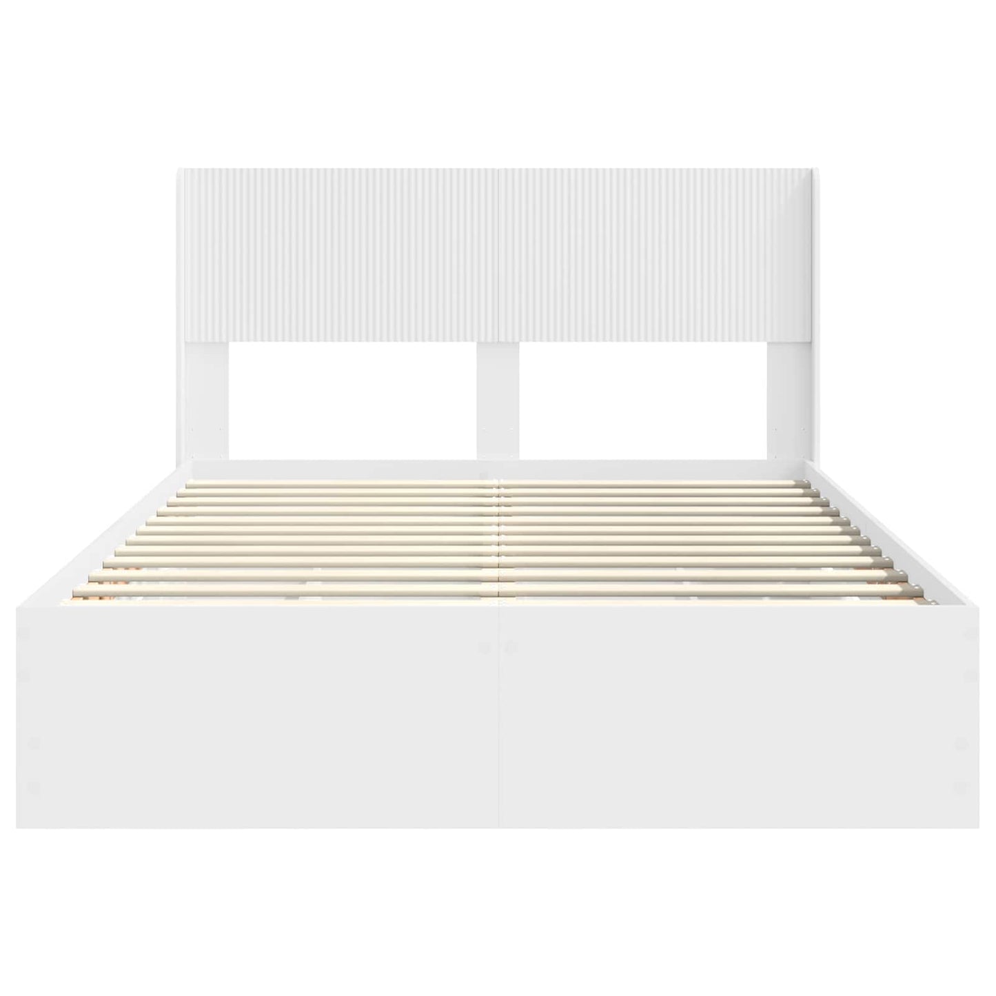 Bed Frame with Storage and Headboard White 150 x 200 cm