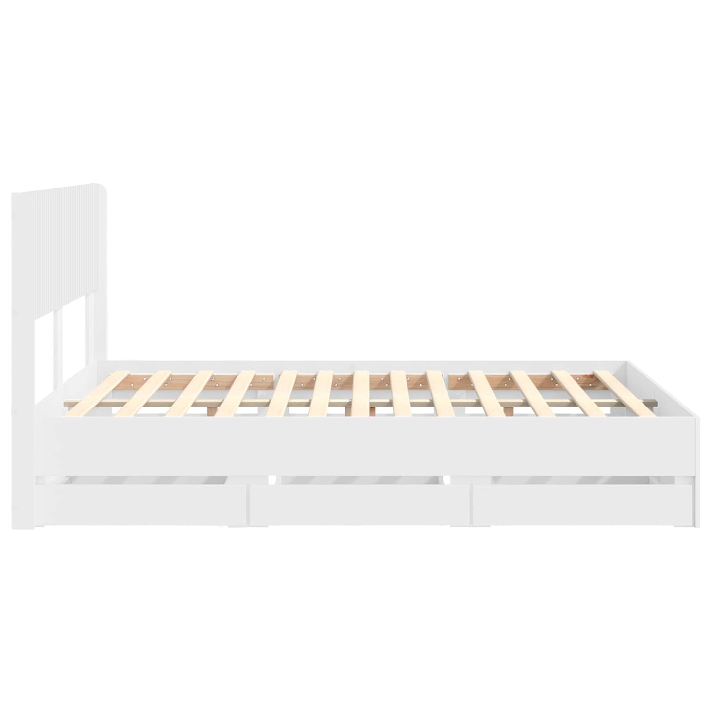 Bed Frame with Storage and Headboard White 150 x 200 cm