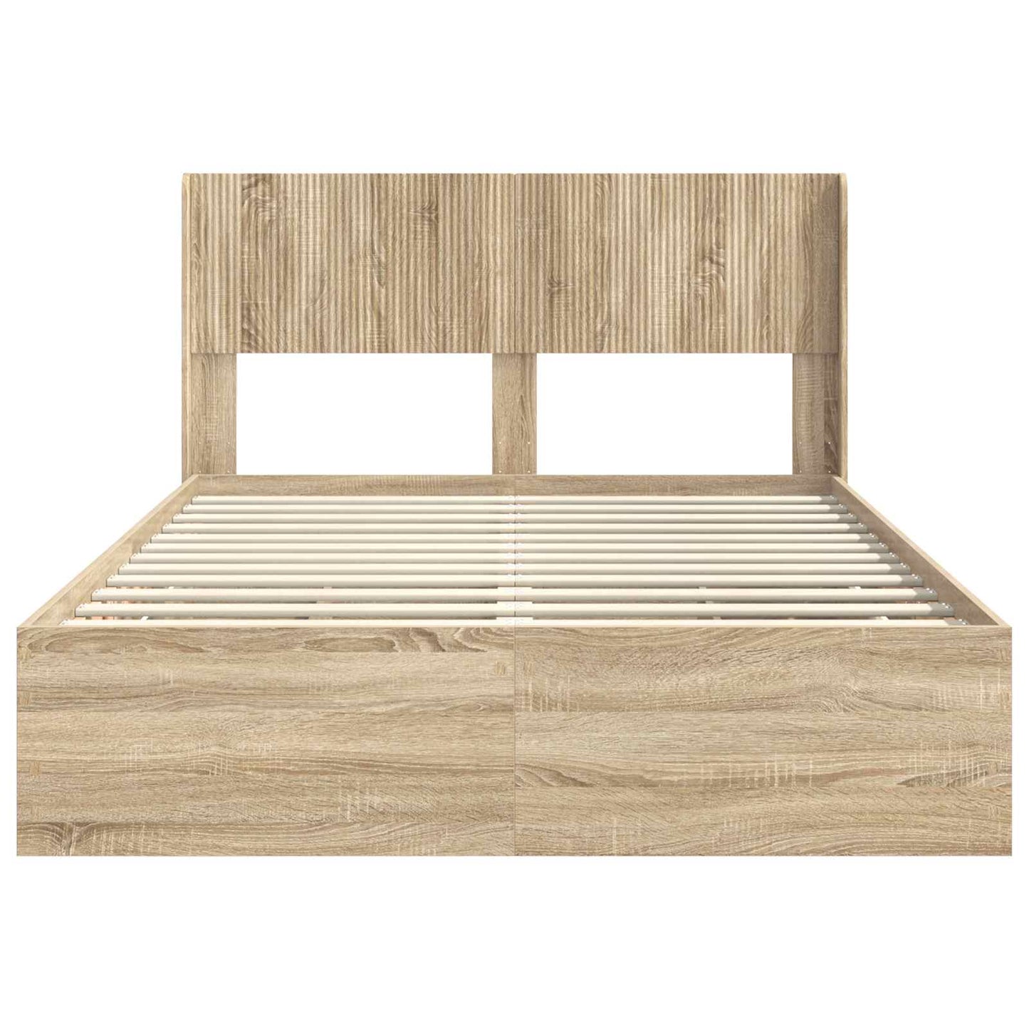 Bed Frame with Storage and Headboard Sonoma Oak 150 x 200 cm