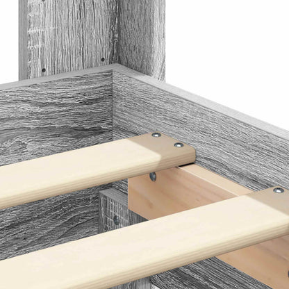 Bed Frame with Storage and Headboard Grey Sonoma 140 x 200 cm