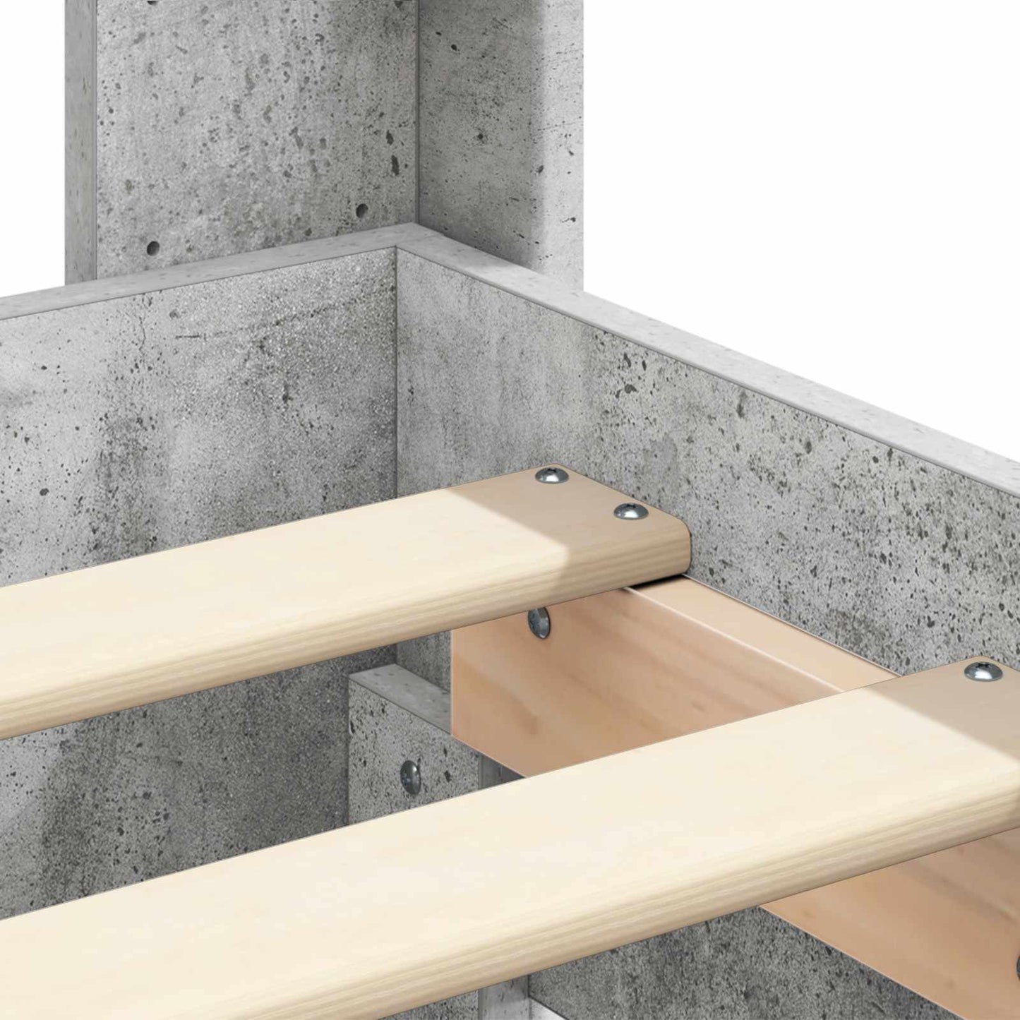 Bed Frame with Storage and Headboard Concrete Grey 135 x 190 cm
