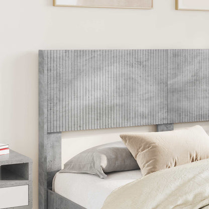 Bed Frame with Storage and Headboard Concrete Grey 135 x 190 cm