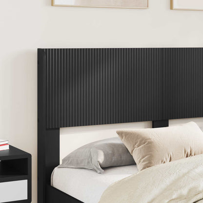 Bed Frame with Storage and Headboard Black 120 x 190 cm