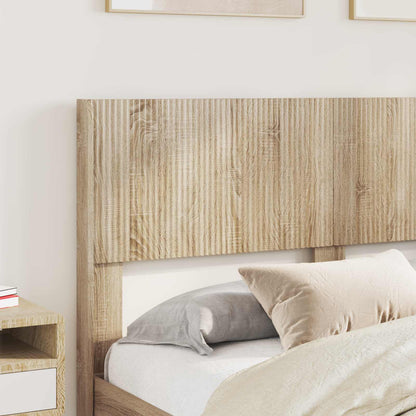 Bed Frame with Storage and Headboard Sonoma Oak 120 x 190 cm