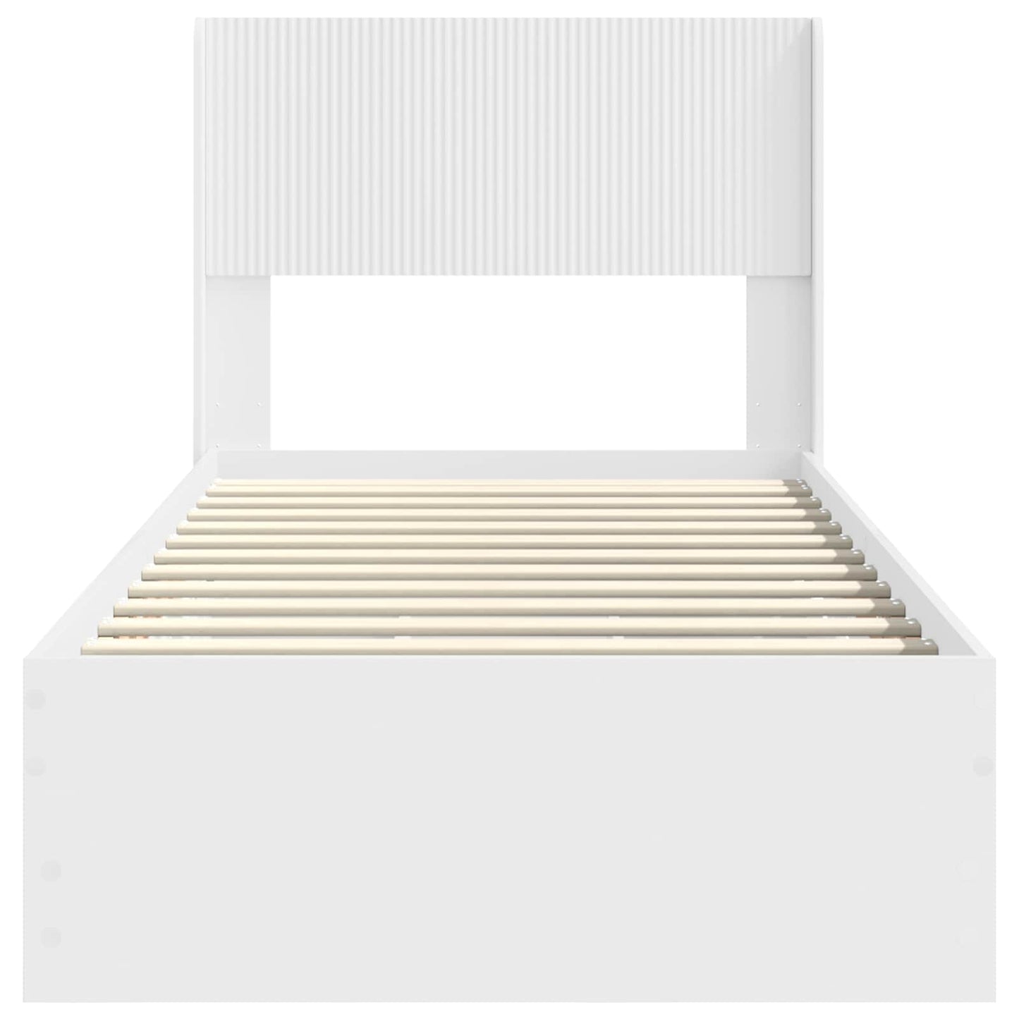 Bed Frame with Storage and Headboard White 100 x 200 cm