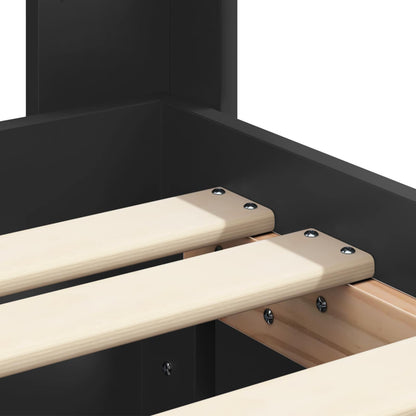 Bed Frame with Storage and Headboard Black 100 x 200 cm