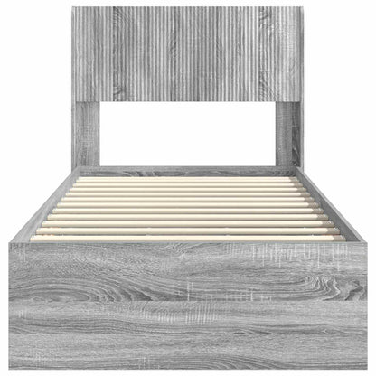 Bed Frame with Storage and Headboard Grey Sonoma 100 x 200 cm