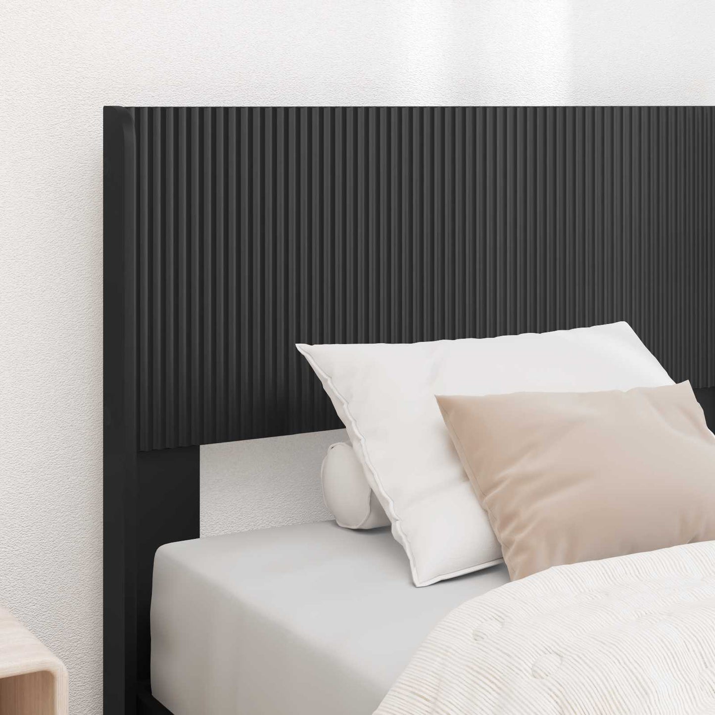 Bed Frame with Storage and Headboard Black 90 x 200 cm