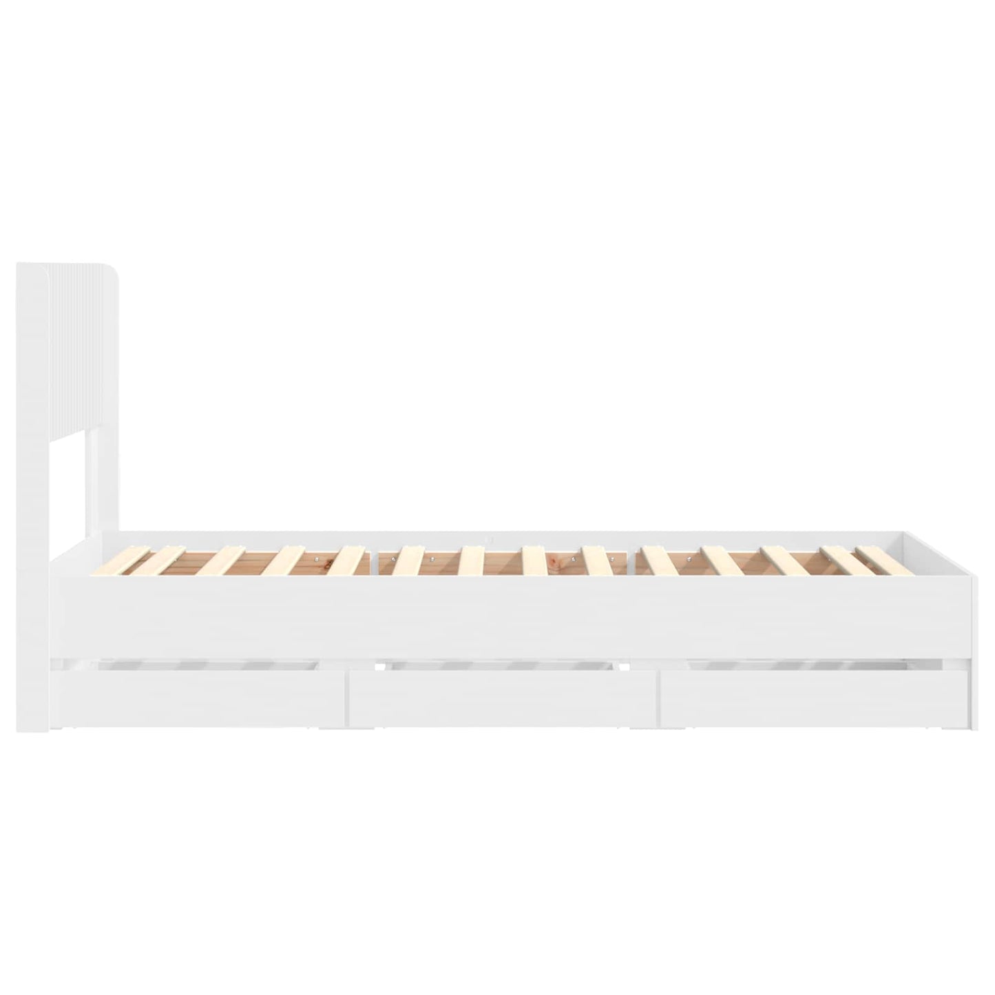 Bed Frame with Storage and Headboard White 90 x 190 cm