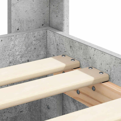 Bed Frame with Storage and Headboard Concrete Grey 90 x 190 cm
