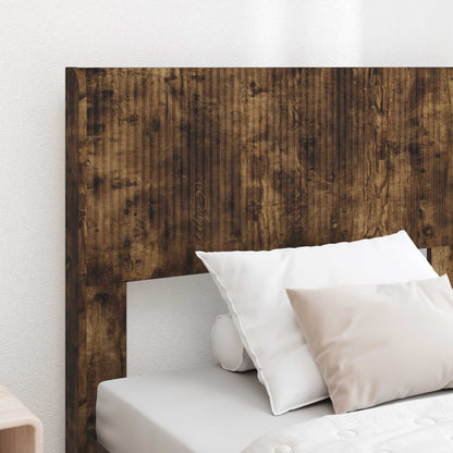Bed Frame with Storage and Headboard Smoked Oak 90 x 190 cm
