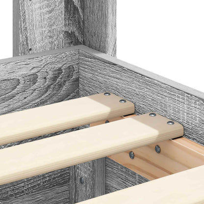Bed Frame with Storage and Headboard Grey Sonoma 90 x 190 cm