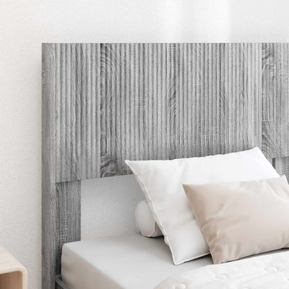 Bed Frame with Storage and Headboard Grey Sonoma 75 x 190 cm