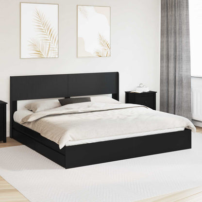Bed Frame with Storage and Headboard 2 pcs Engineered Wood