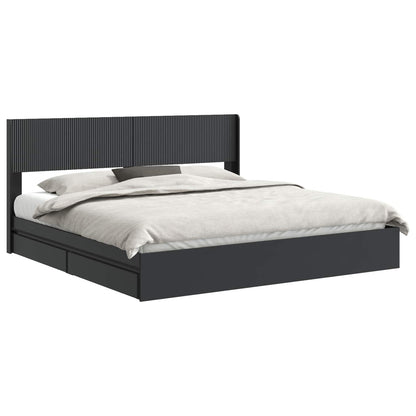Bed Frame with Storage and Headboard 2 pcs Engineered Wood
