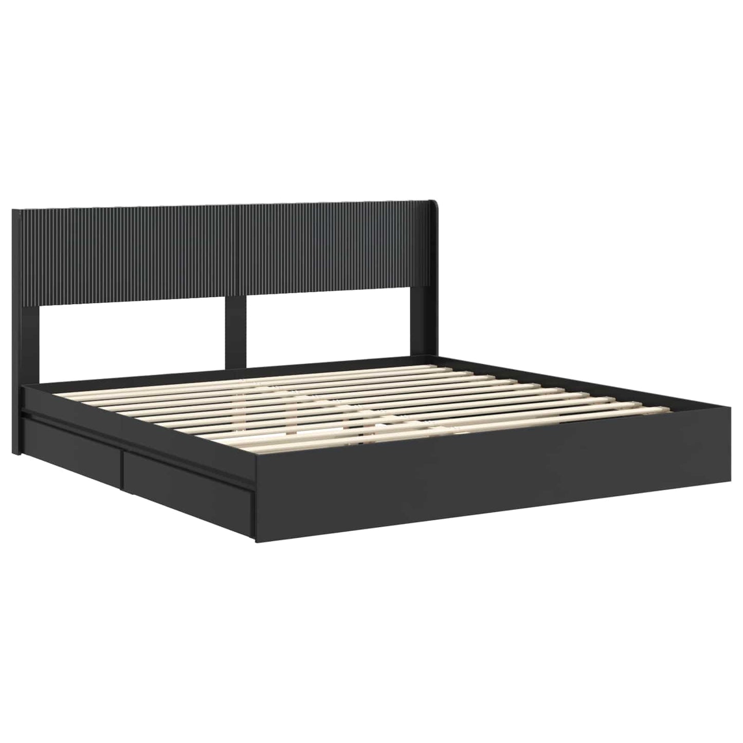 Bed Frame with Storage and Headboard 2 pcs Engineered Wood