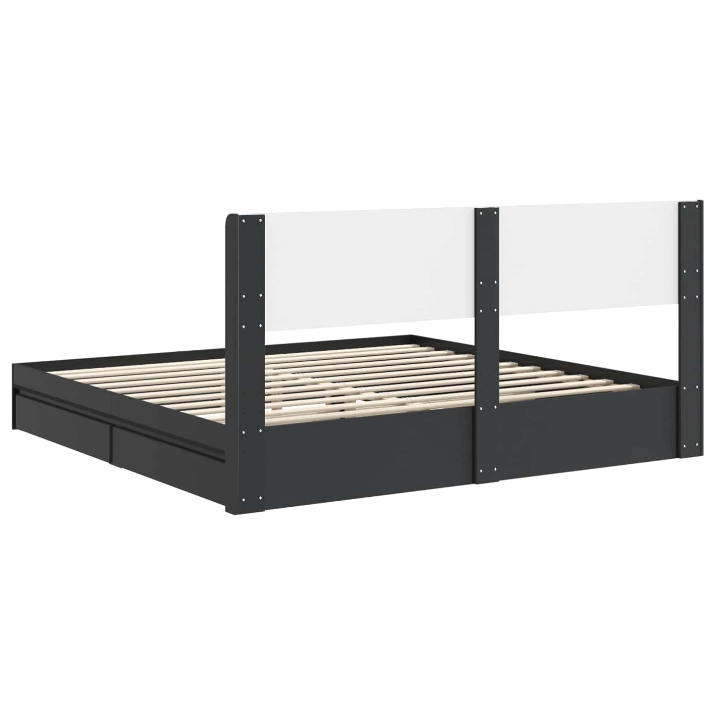 Bed Frame with Storage and Headboard 2 pcs Engineered Wood