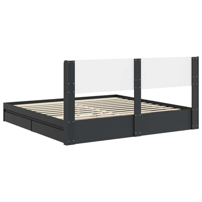 Bed Frame with Storage and Headboard 2 pcs Engineered Wood