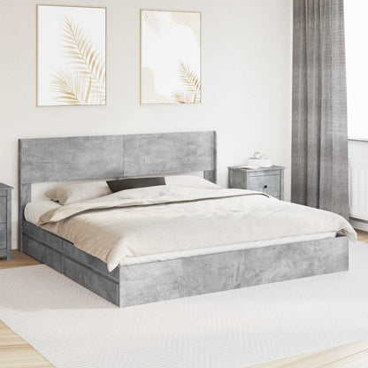 Bed Frame with Storage and Headboard 2 pcs Engineered Wood