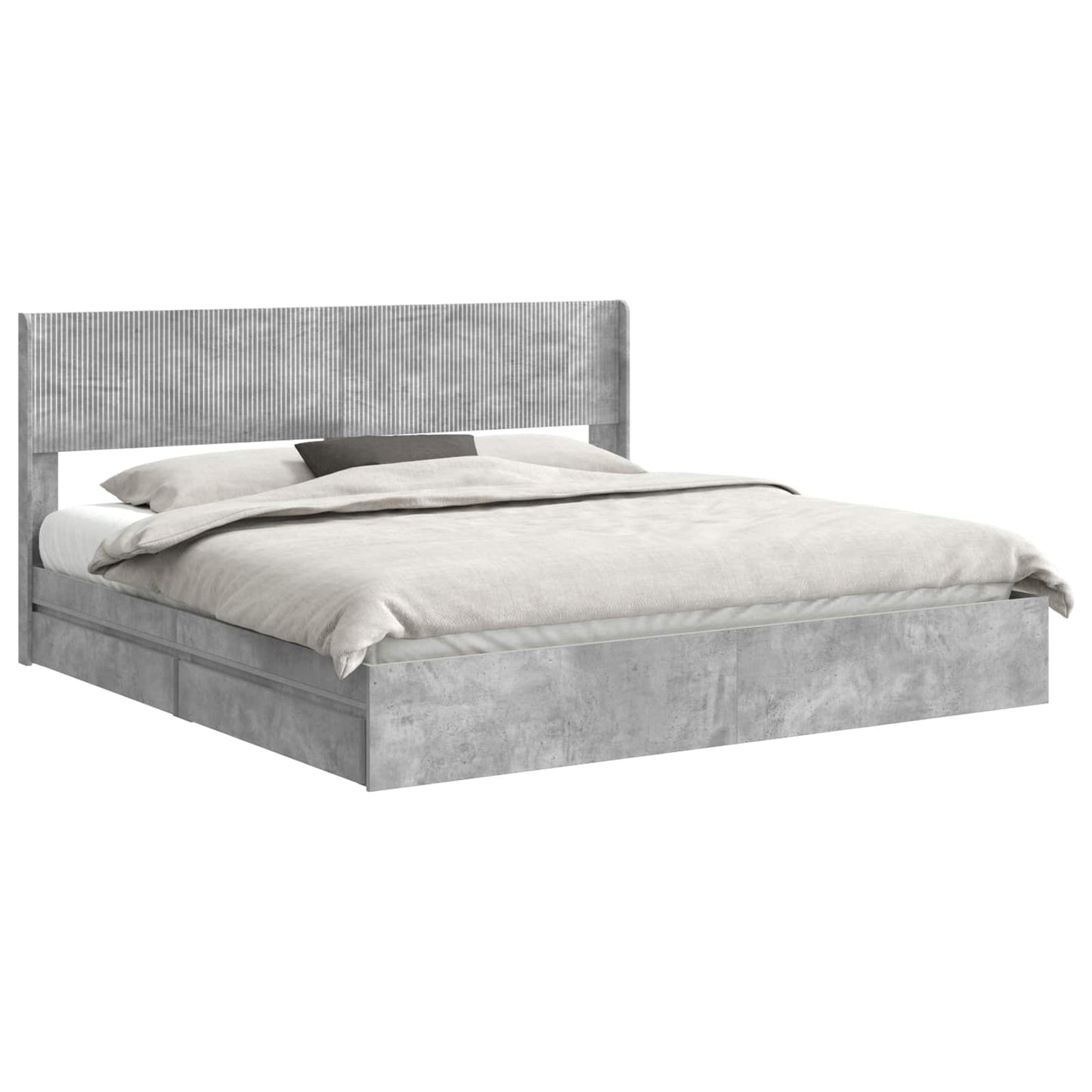 Bed Frame with Storage and Headboard 2 pcs Engineered Wood