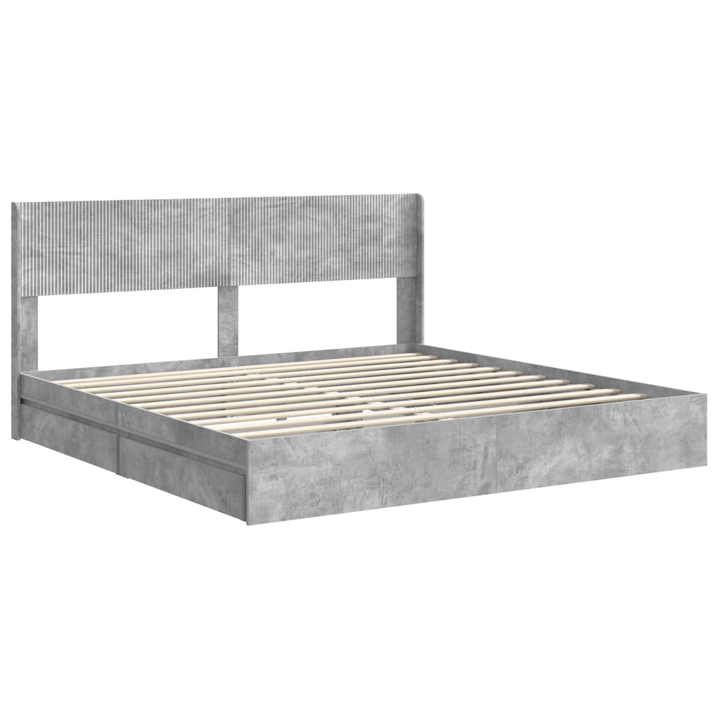 Bed Frame with Storage and Headboard 2 pcs Engineered Wood
