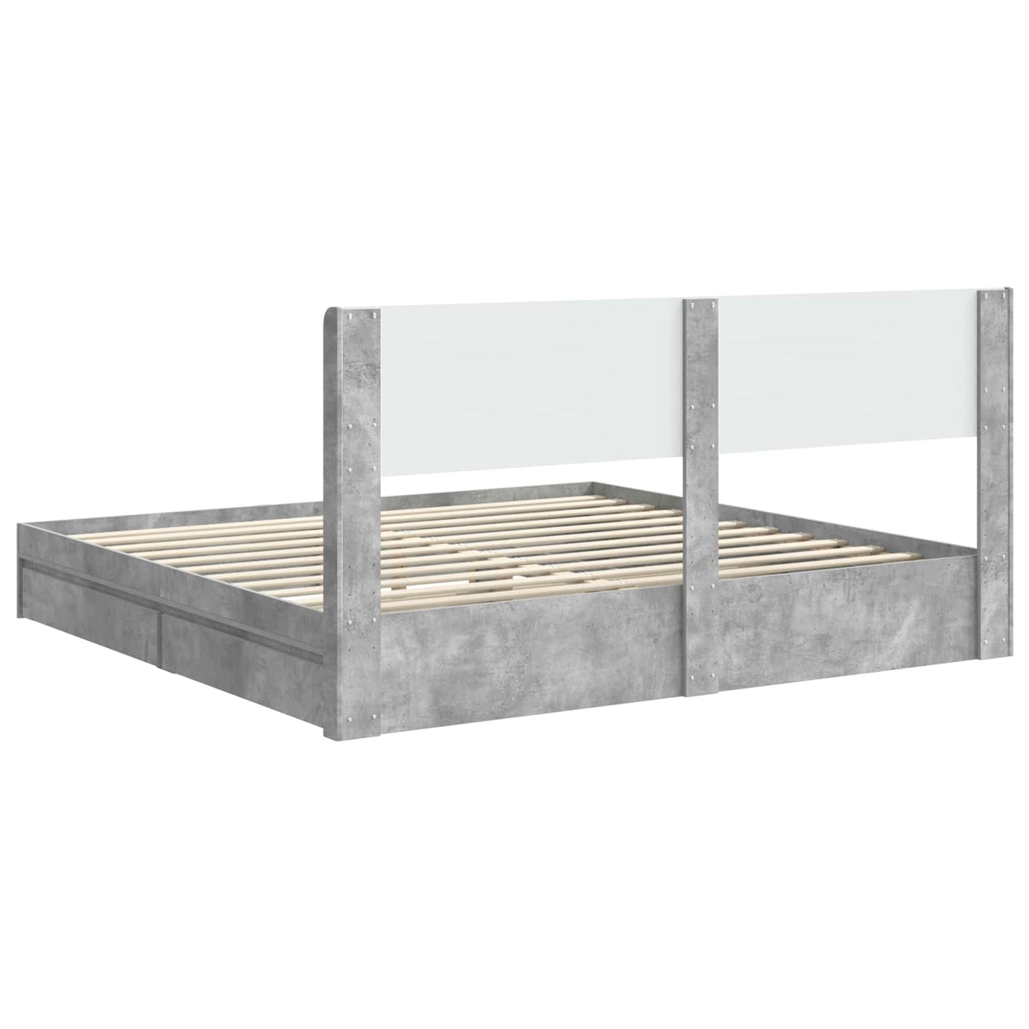 Bed Frame with Storage and Headboard 2 pcs Engineered Wood
