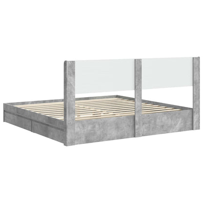 Bed Frame with Storage and Headboard 2 pcs Engineered Wood
