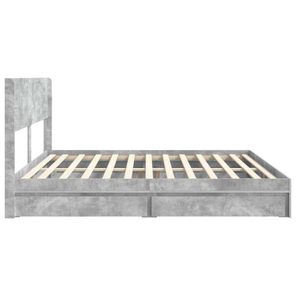 Bed Frame with Storage and Headboard 2 pcs Engineered Wood