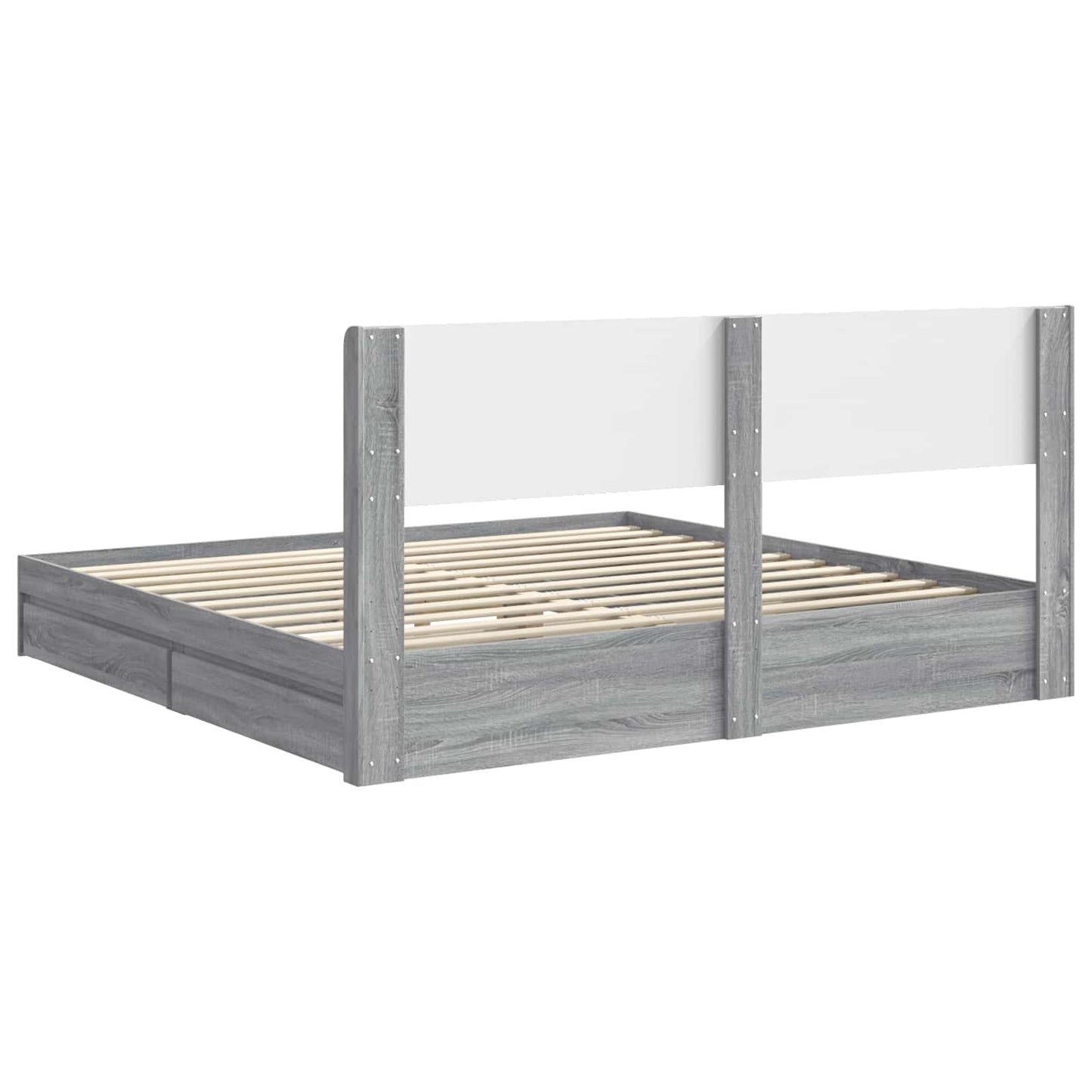 Bed Frame with Storage and Headboard 2 pcs Engineered Wood