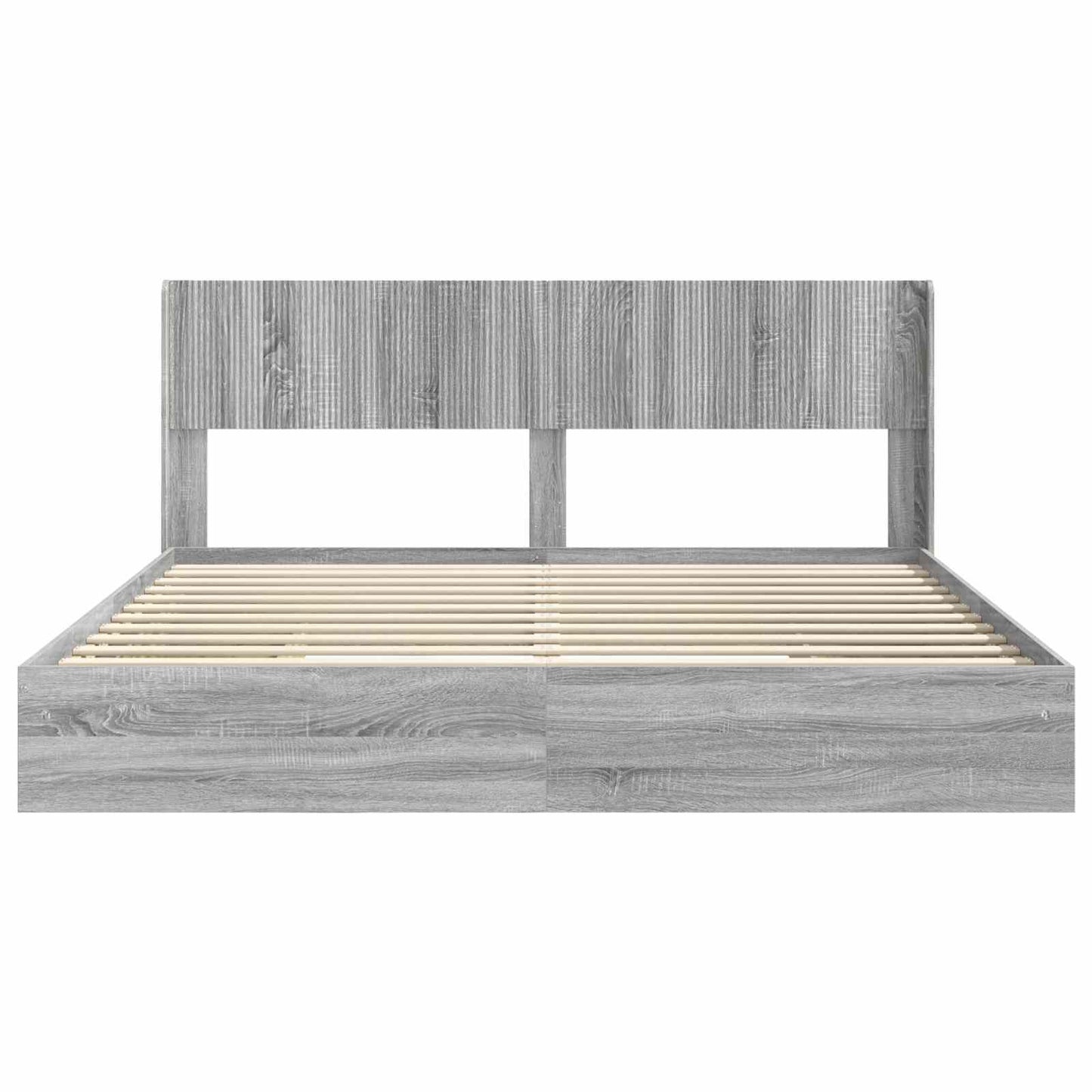 Bed Frame with Storage and Headboard 2 pcs Engineered Wood